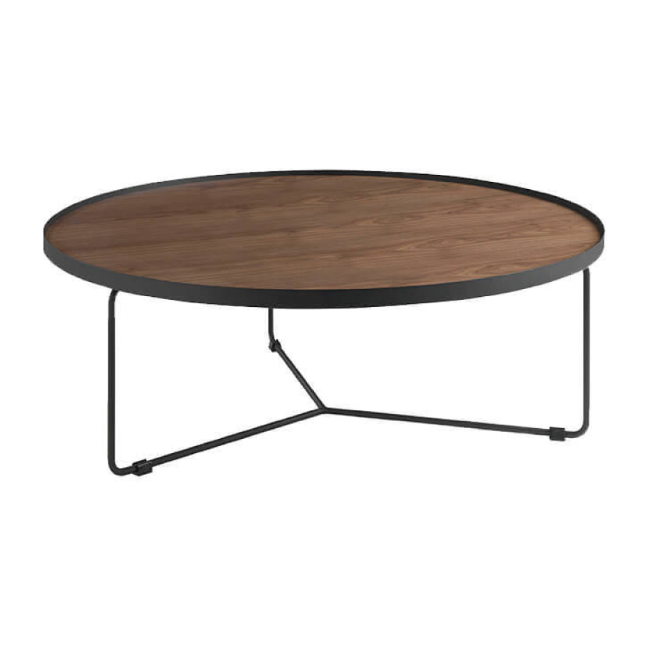 Mesa de centro de Angel Cerda de nogal 100x100x35cm