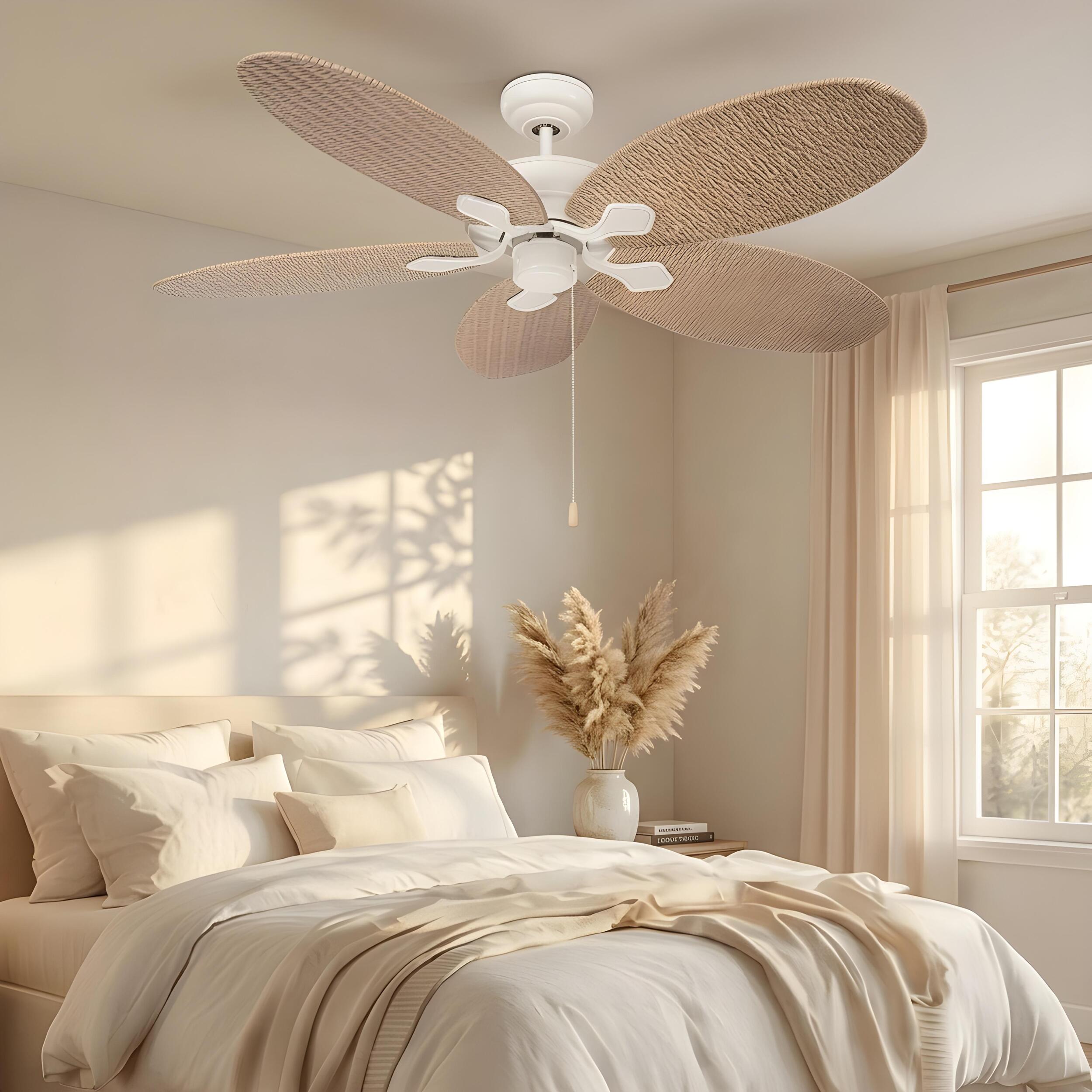 Forlight Ventilador IP23 Phuket Blanco antiguo Marrón