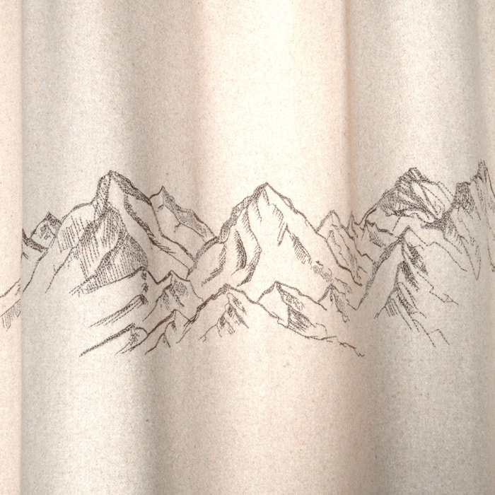 Rideau tamisant montagne à œillets  - Effet lainage - Naturel