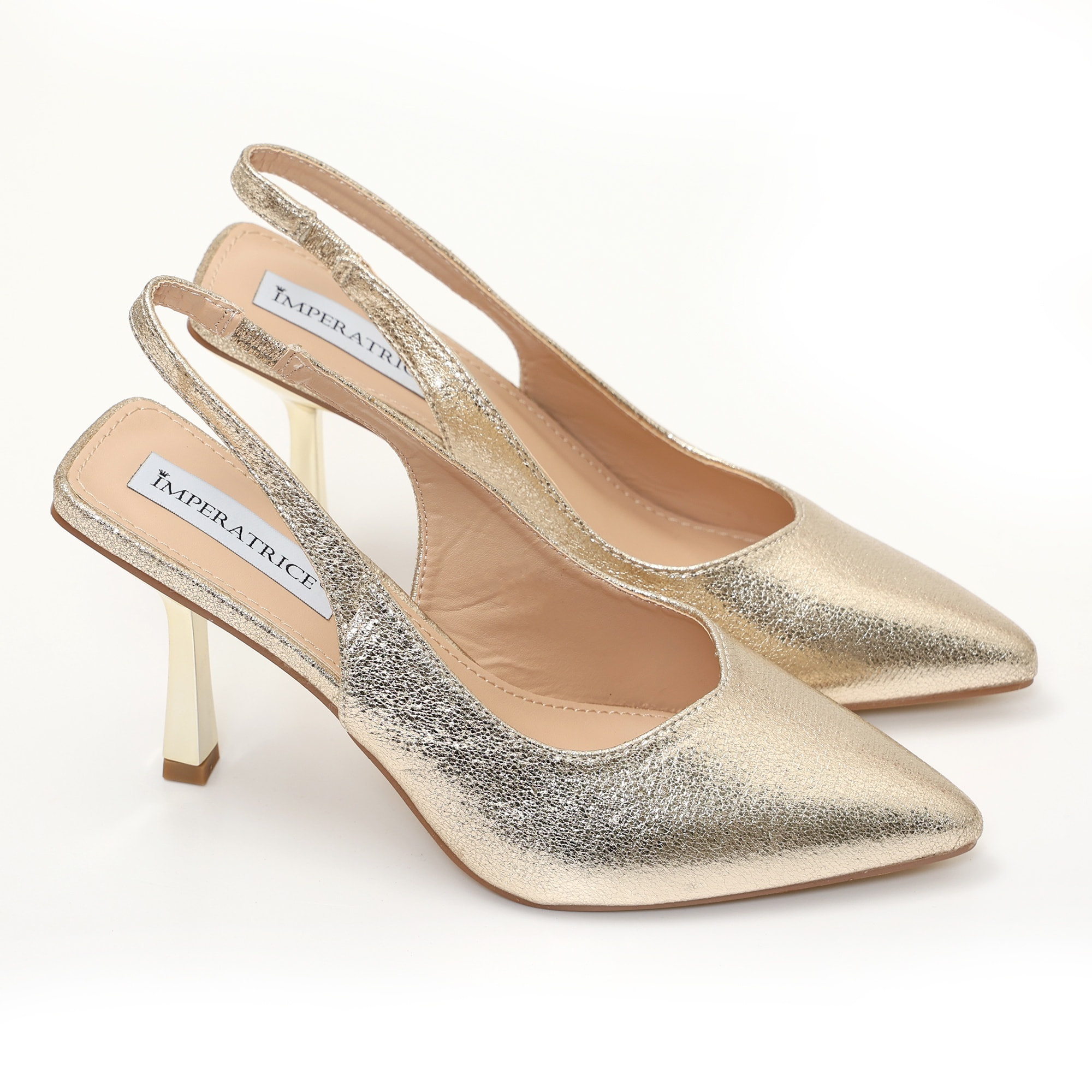 Dècolletè slingback in simil pelle