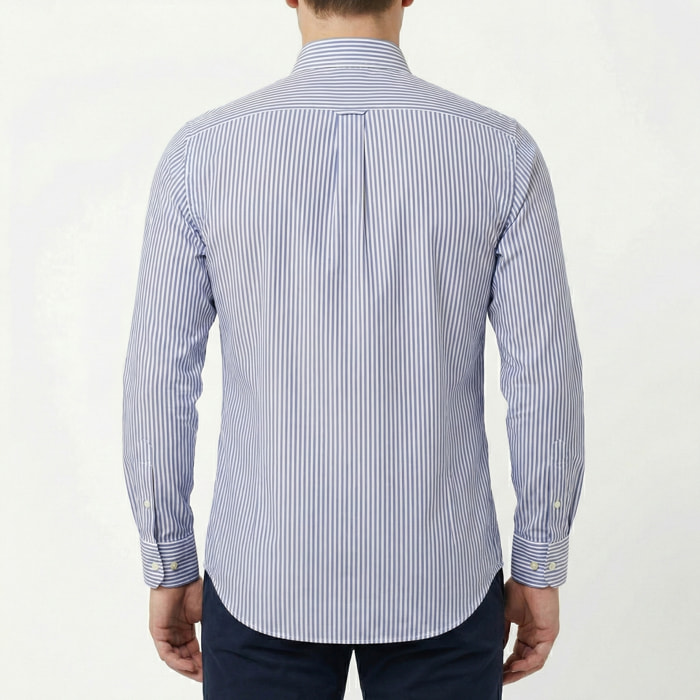 Camicia a righe collo francese