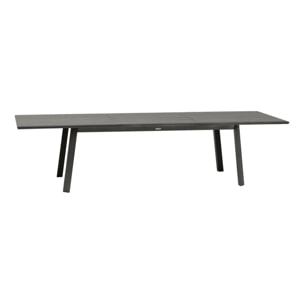 Table de jardin extensible "Pavane" graphite 12 places en aluminium traité époxy