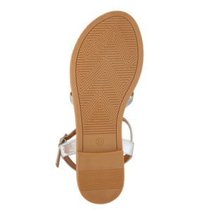 Sandali bassi con fasce multicolore