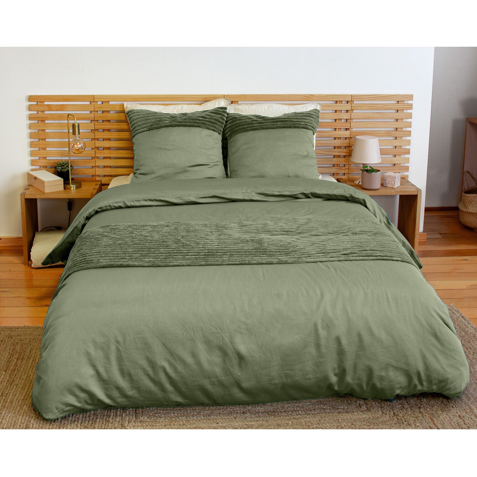 Parure housse de couette 3pcs 100% microfibre_figue 220x240 cm