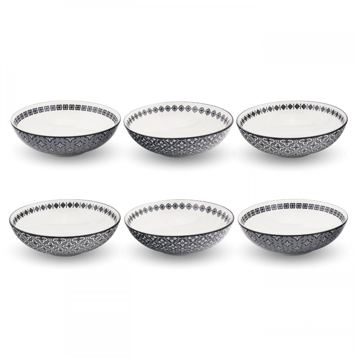 Lot de 6 assiettes creuses, VILLA LES PINS