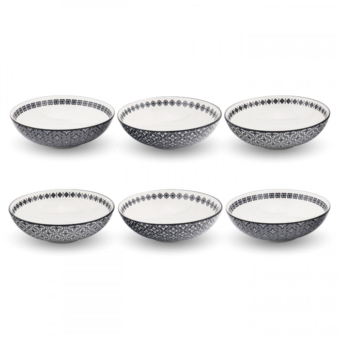 Lot de 6 assiettes creuses, VILLA LES PINS