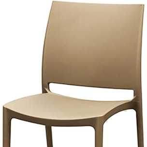 Set di 6 sedie NORTH BEACH in polipropilene tortora