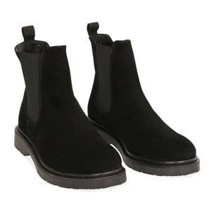 Chelsea boots neri in camoscio