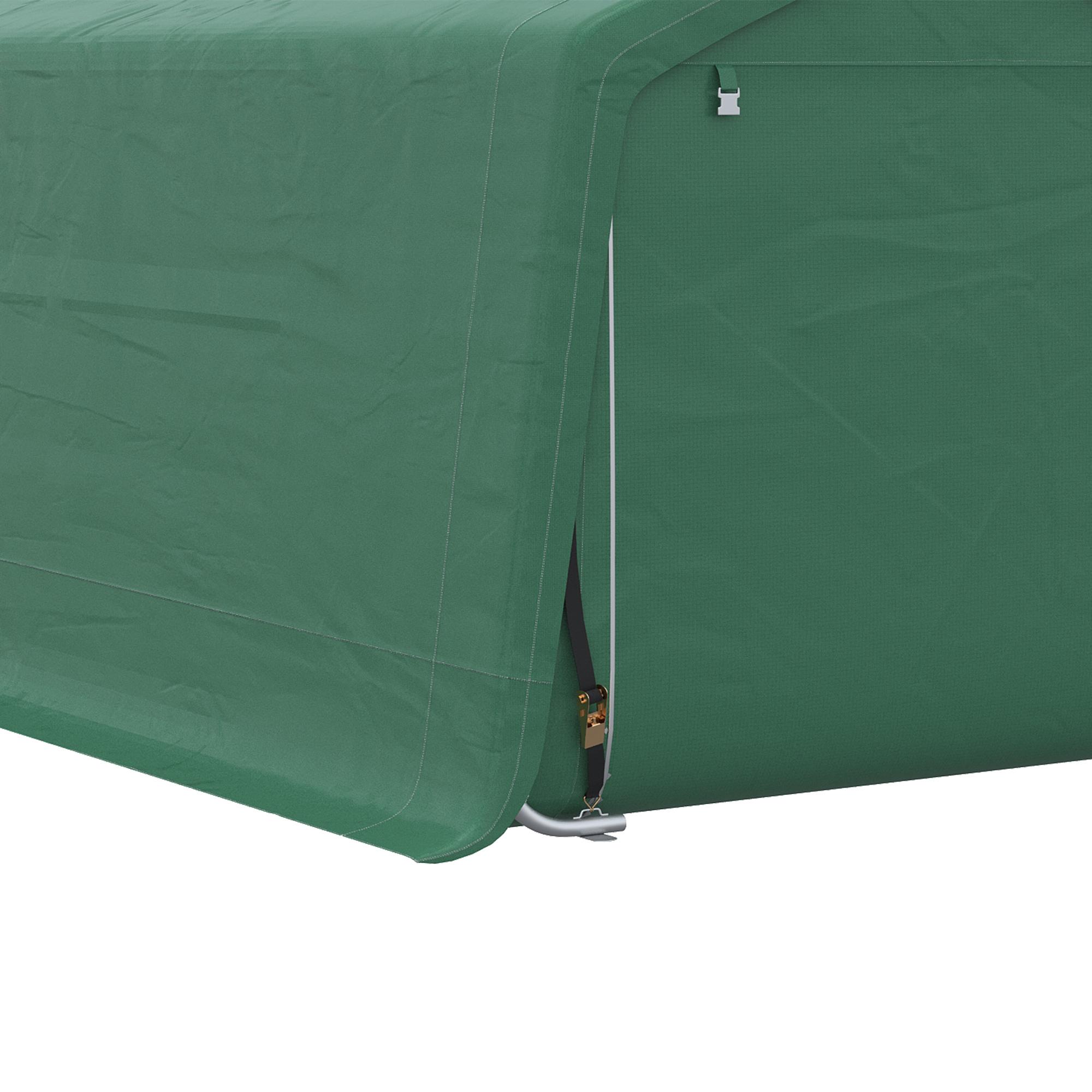 Tente garage carport dim. 6L x 3l x 2,62H m acier galvanisé PE haute densité 180 g/m² imperméable anti-UV vert