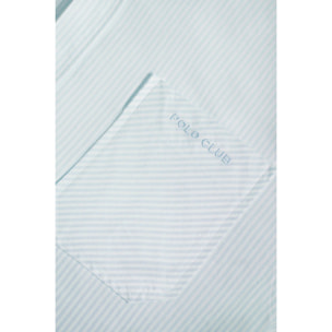 Camisa de rayas azul celeste Oxford y bordado Polo Club