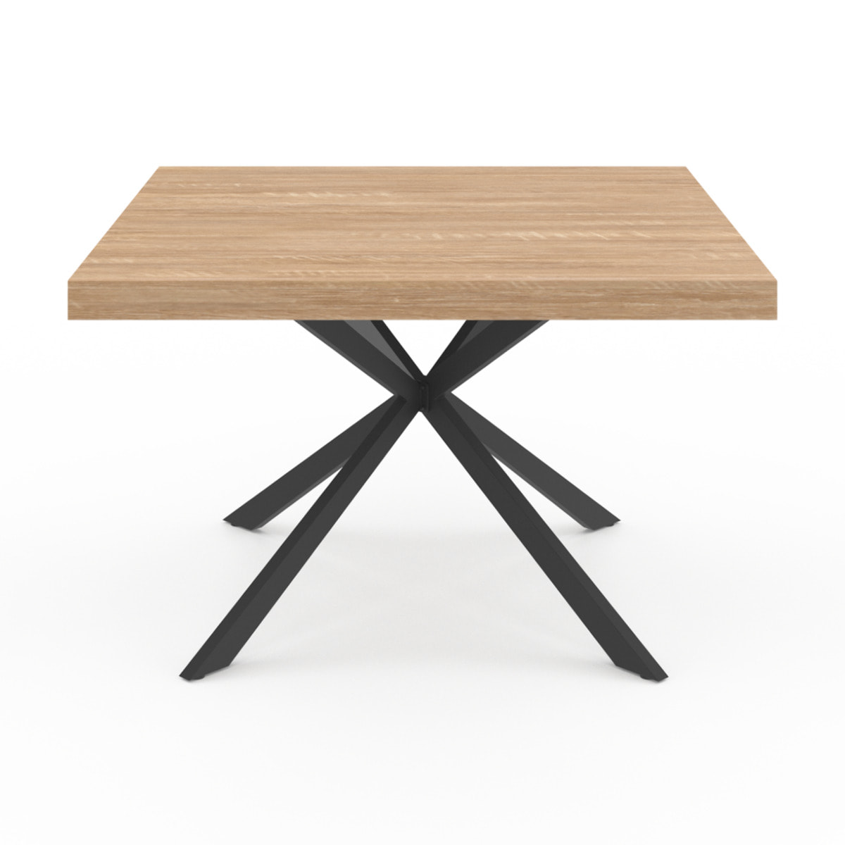 Table à manger carrée Soline bois et noir 120cm