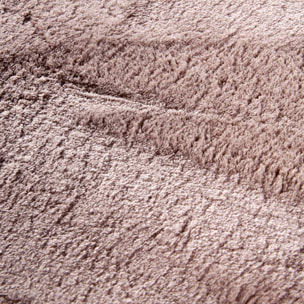 Tapis salon faux uni poils ras, tissé polyester confortable, anano