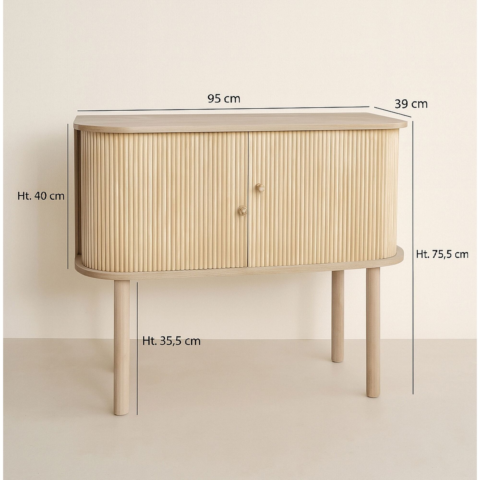 Bahut en bois clair avec portes coulissantes HECTOR