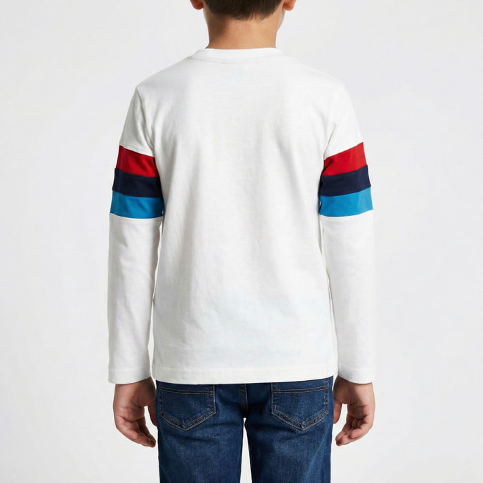 T-shirt manica lunga con ricamo logo Polo Club St Martin Bianco