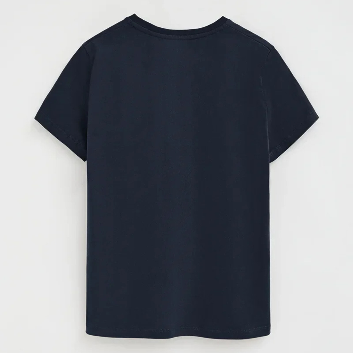 Camiseta azul marino de manga corta y cuello pico con bordado Rigby Go
