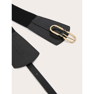 Motivi - Cinturón alto elástico con hebilla de metal - Negro