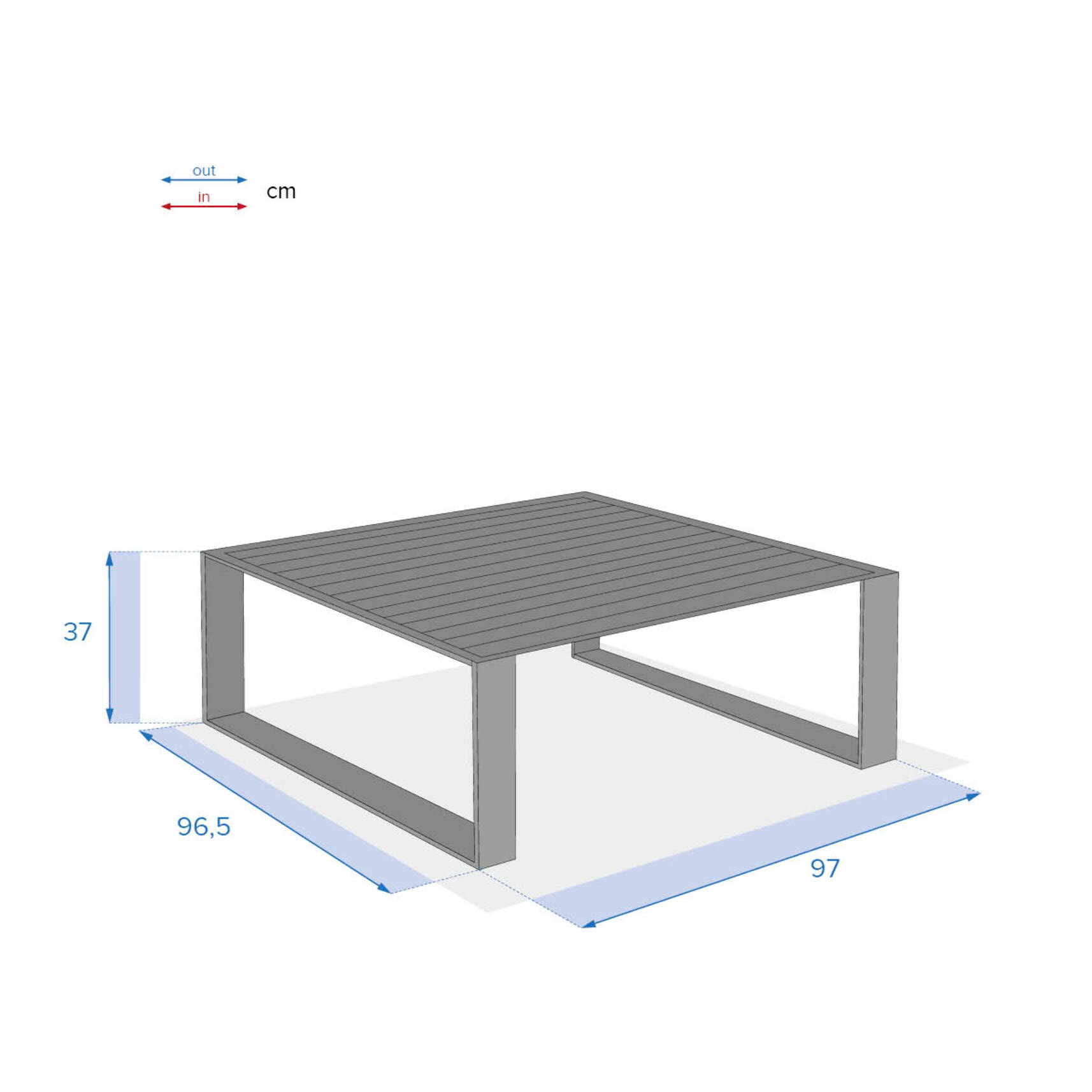 Table basse de jardin carrée Allure Graphite