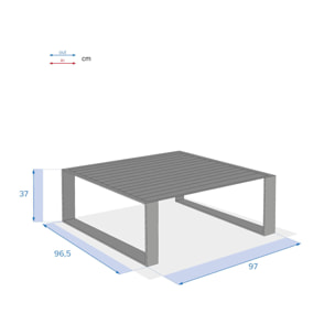 Table basse de jardin carrée Allure Graphite