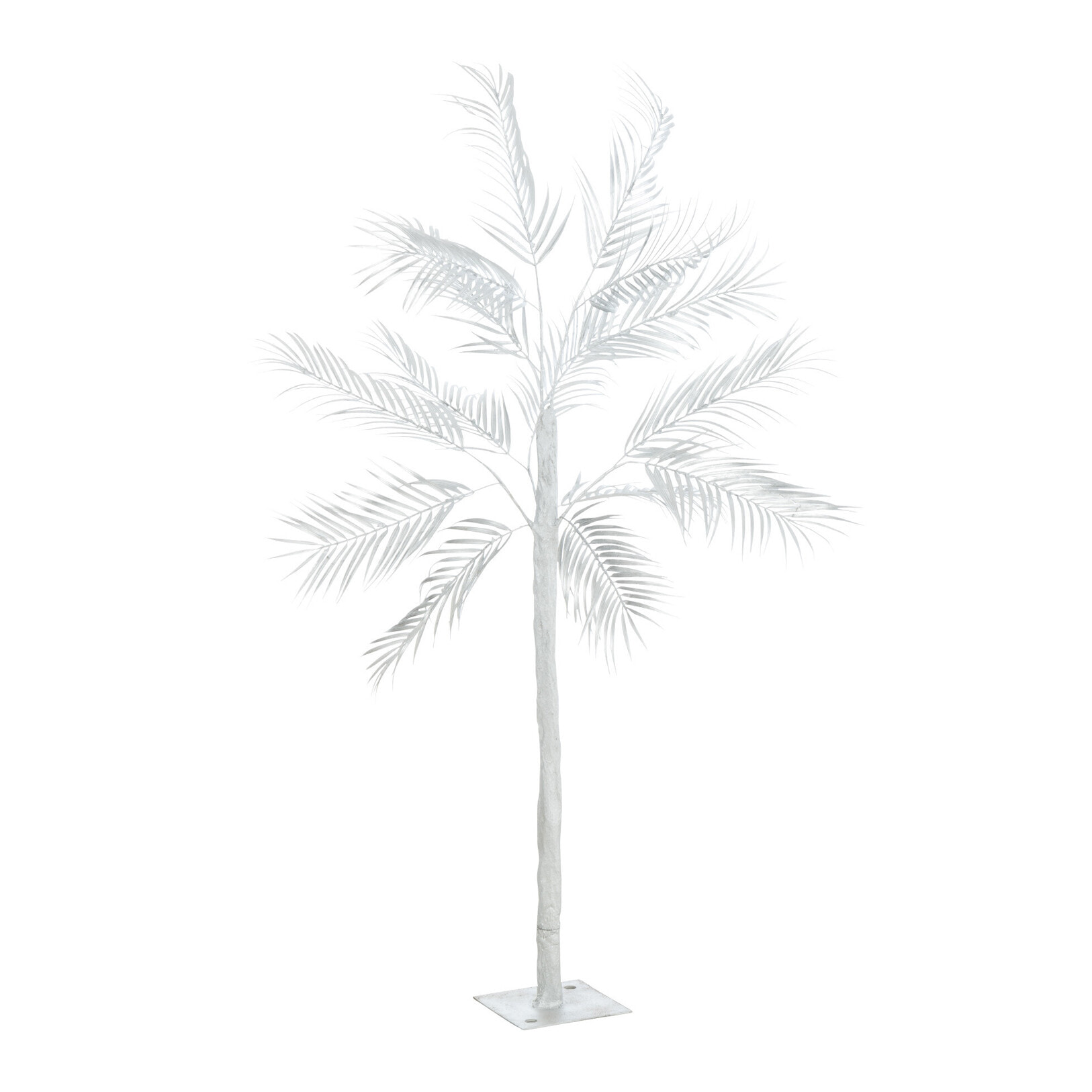 J-Line décoration Arbre Feuilles Palmier 1 Tronc - acier - argent - small