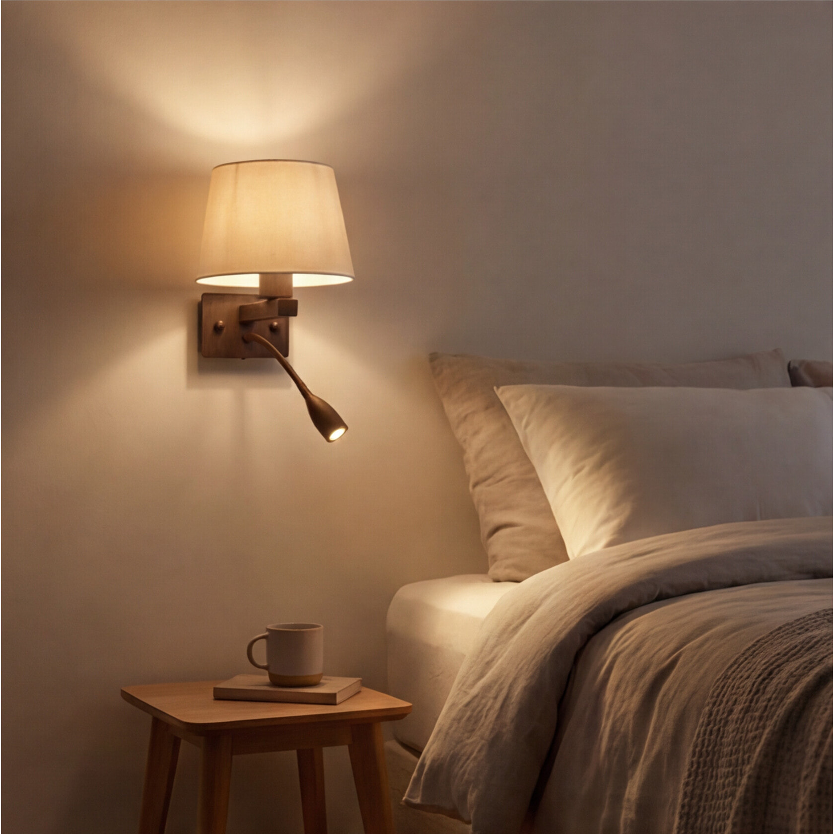 LEDS C4 APLIQUE TORINO E27 60 MARRÓN.. PANTALLA NO INCLUIDA.