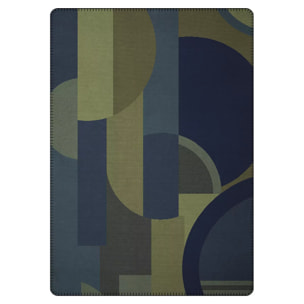 Plaid coton mélangé 415 g/m² motif jacquard vert marine Livio green