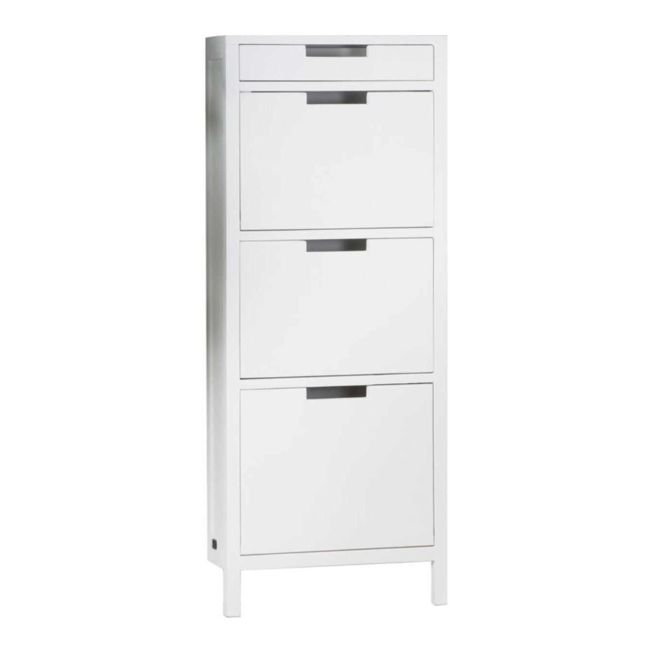 Meuble à chaussures Orus -bois et panneau mdf-couleur laqué blanc mat 50 x 125 x 18 cm