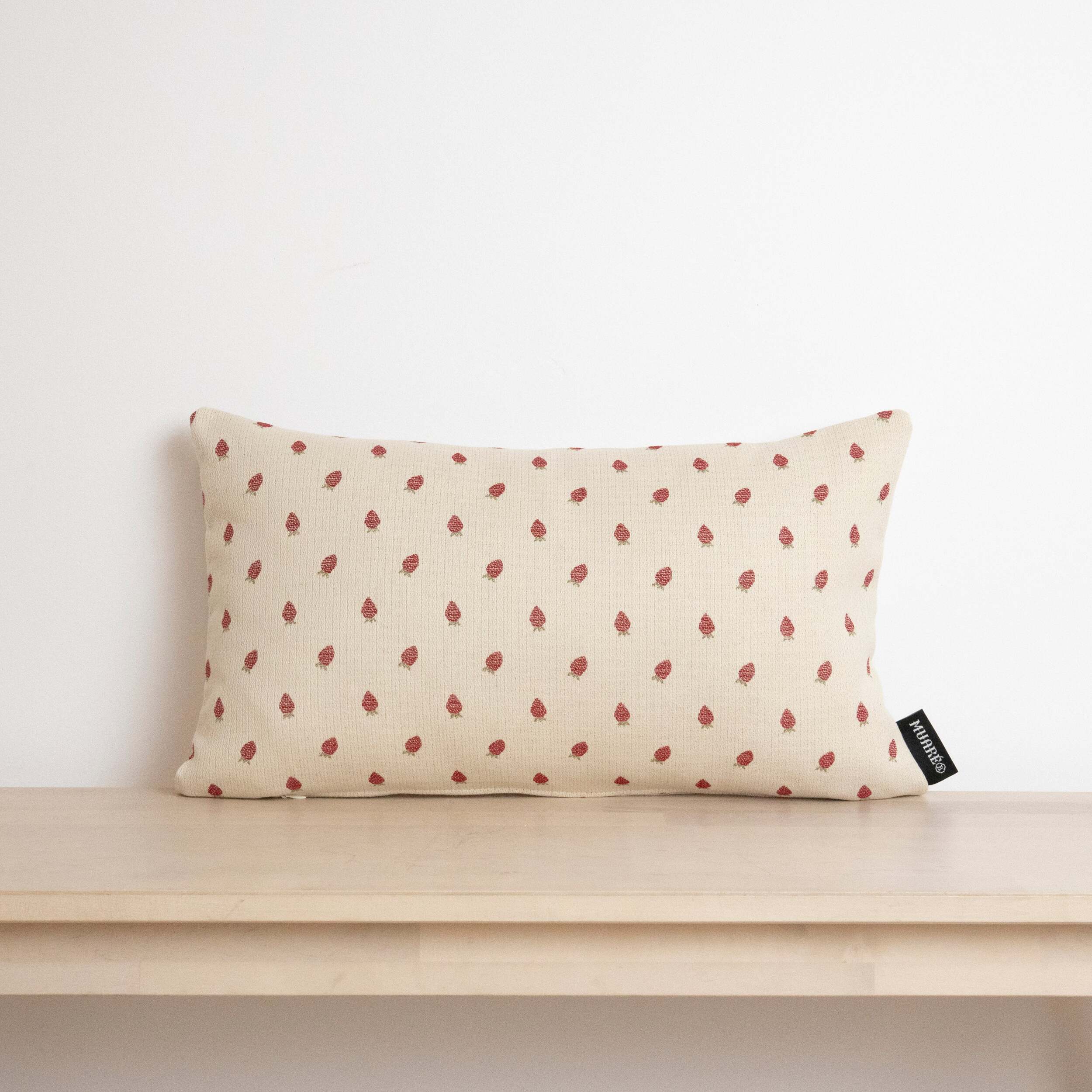 Housse de coussin jacquard 30x50 cm Fraises