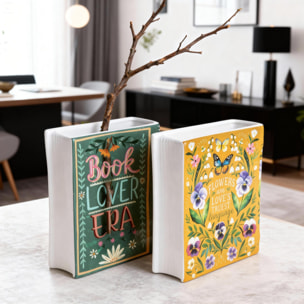 Set 2 vasi a libro - 16xH20x6cm - Pezzi 1 - Bianchi Dino SpA