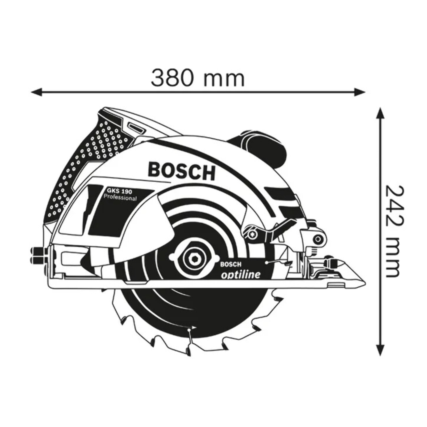 Scie circulaire GKS 190 Pro - profonddeur de coupe 70mm 1400W - BOSCH - 601623000