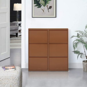 Scarpiera in metallo 3 ante mattone 80x14,2x103,2 cm - Emy