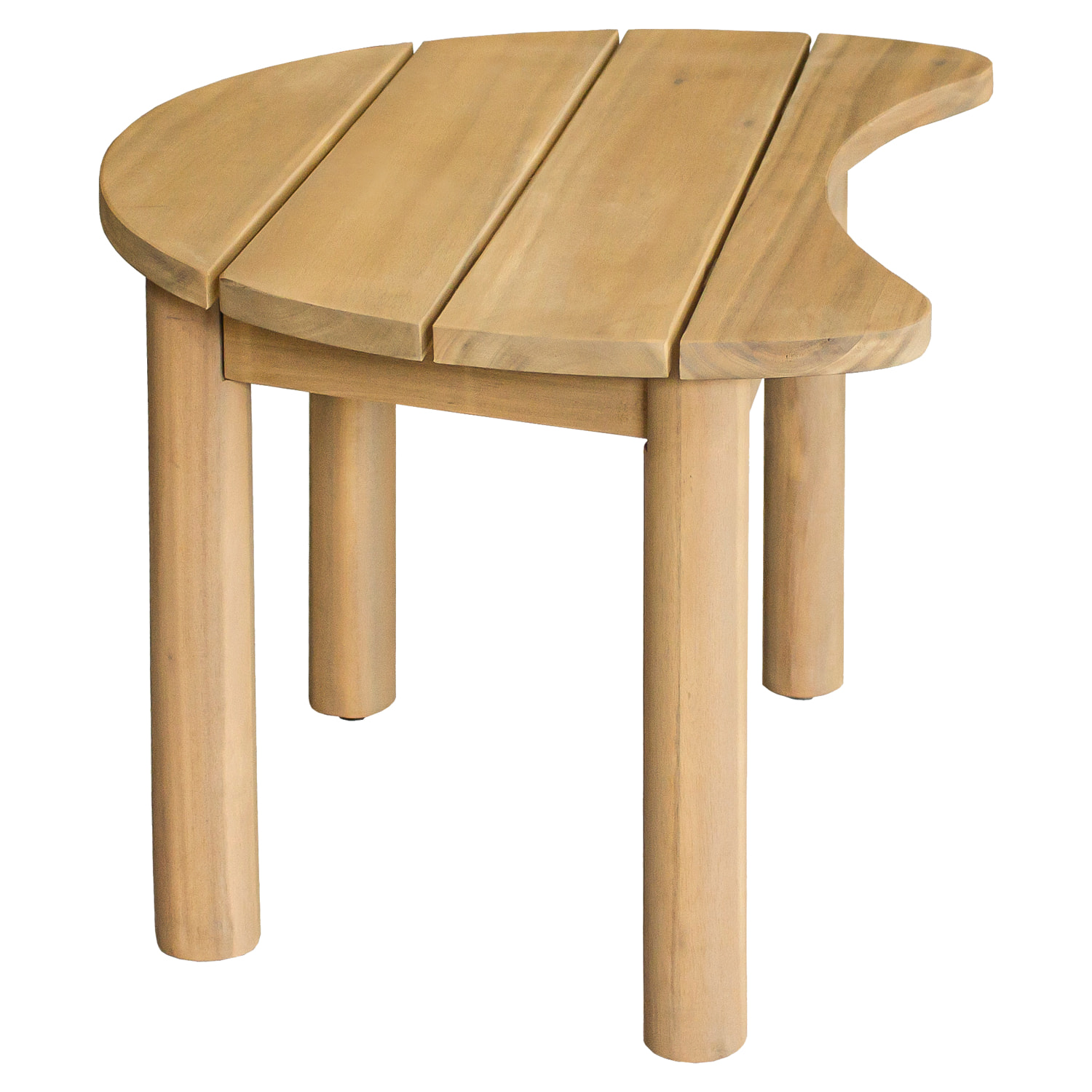 Salon de jardin 5 places en acacia et coussins beige LAGOA
