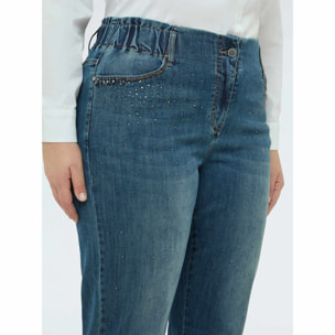 Fiorella Rubino - Jeans Balloon con detalles brillantes - Azul