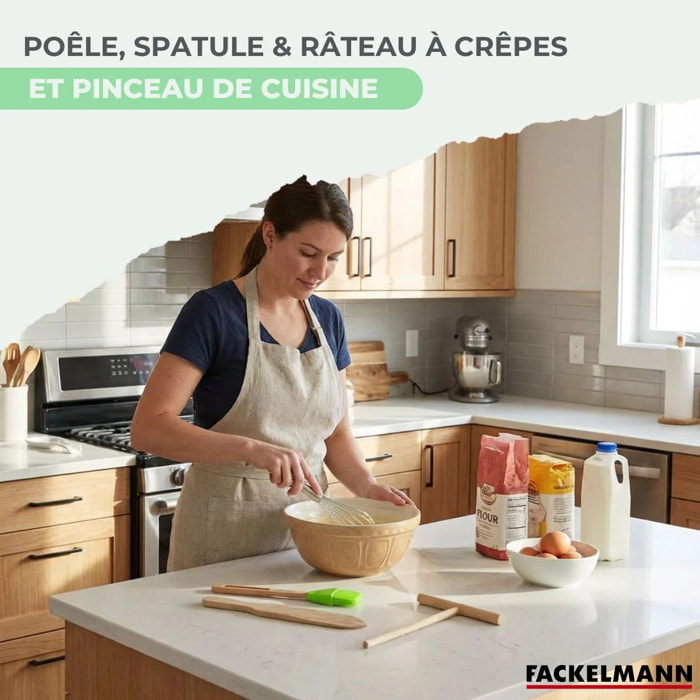 Set de 1 poêle de cuisson 26 cm en aluminium avec 3 ustensiles de cuisine Fackelmann Brandao