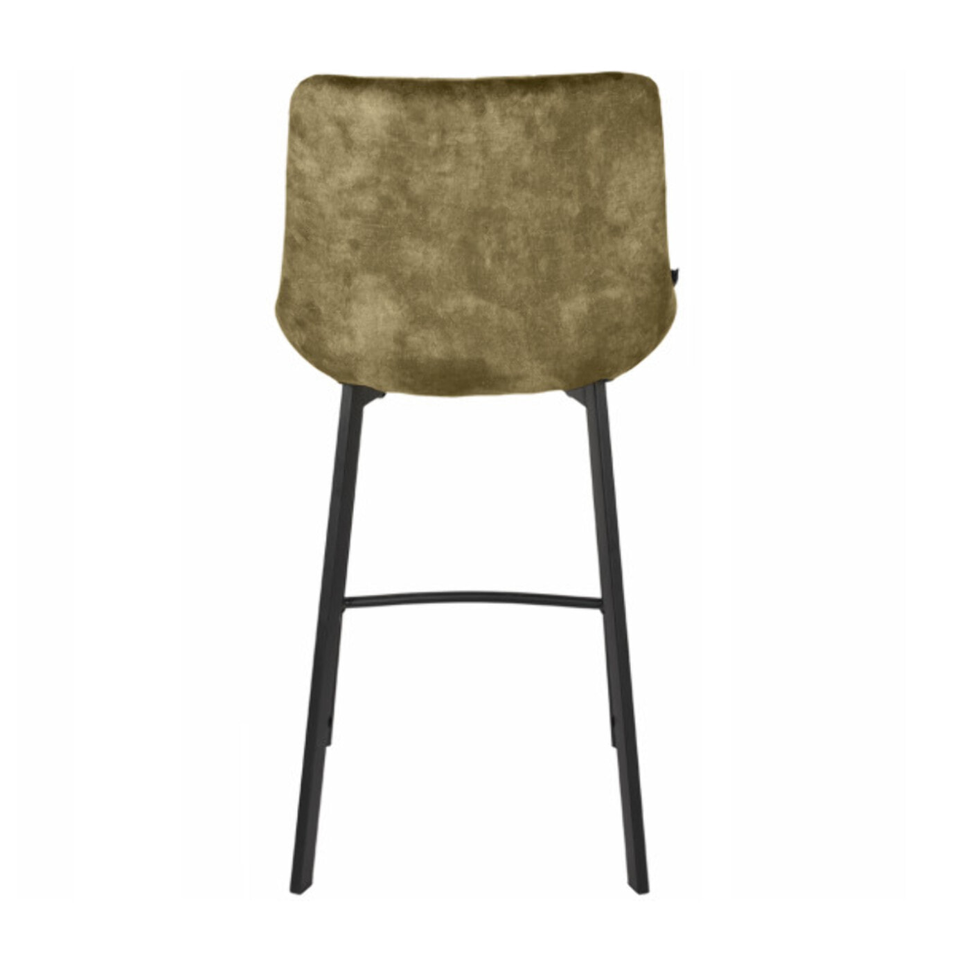 Tabouret de bar rembourré et capitonné en velours vert kaki EMMA 2