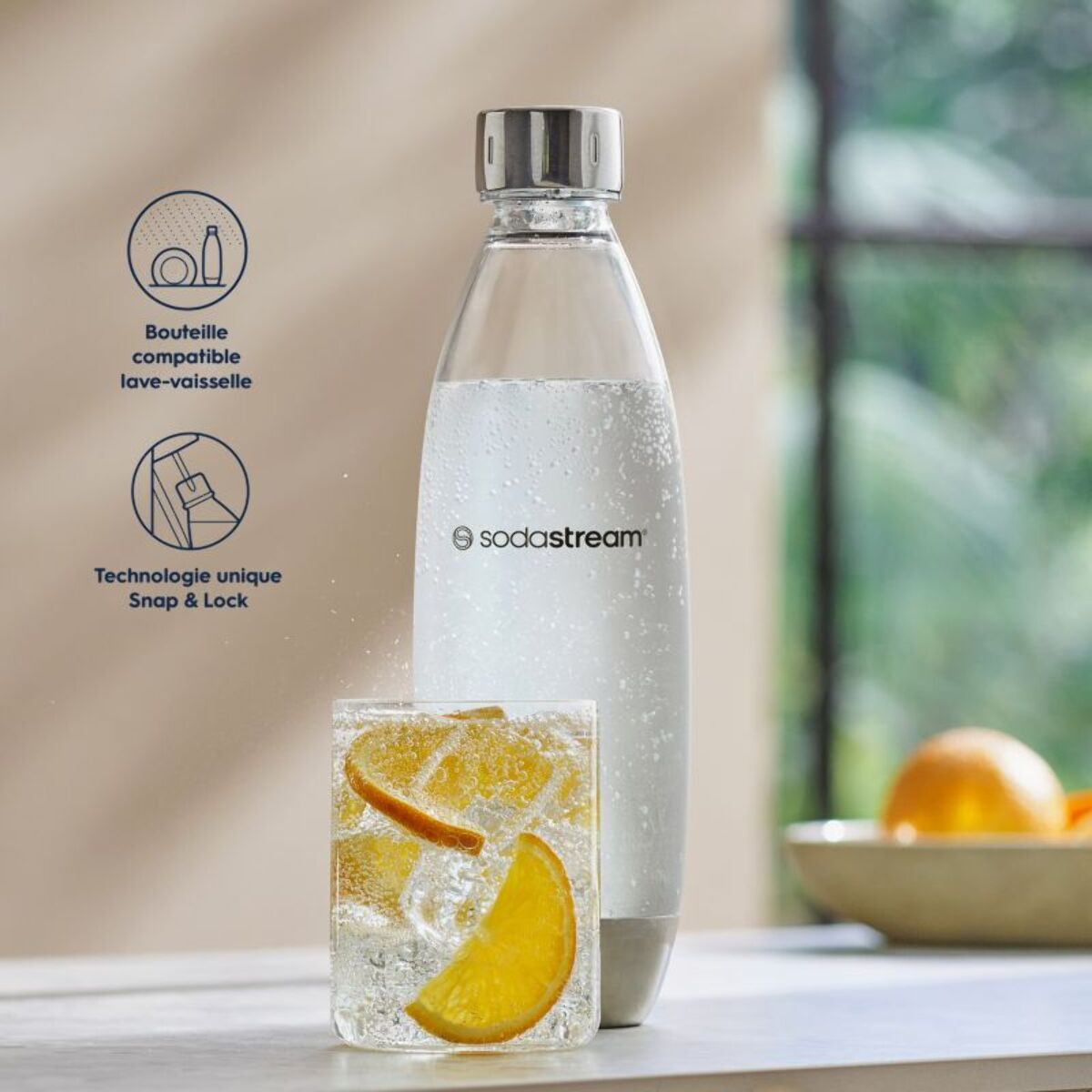 Bouteille SODASTREAM 1L lave-vaisselle Fuse Métal