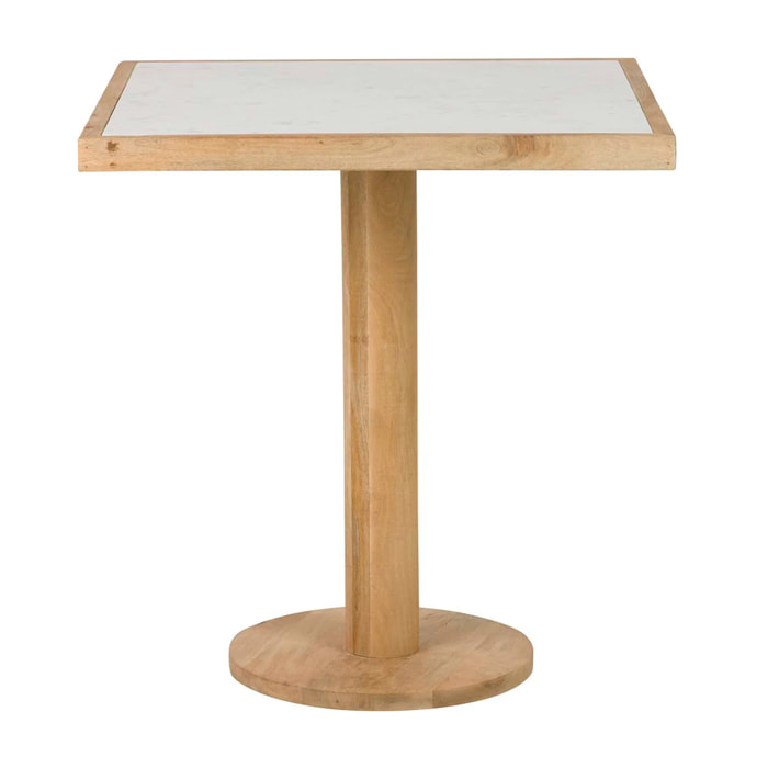 Mesa Comedor Madera Mango Mármol 70x70x75 Cm