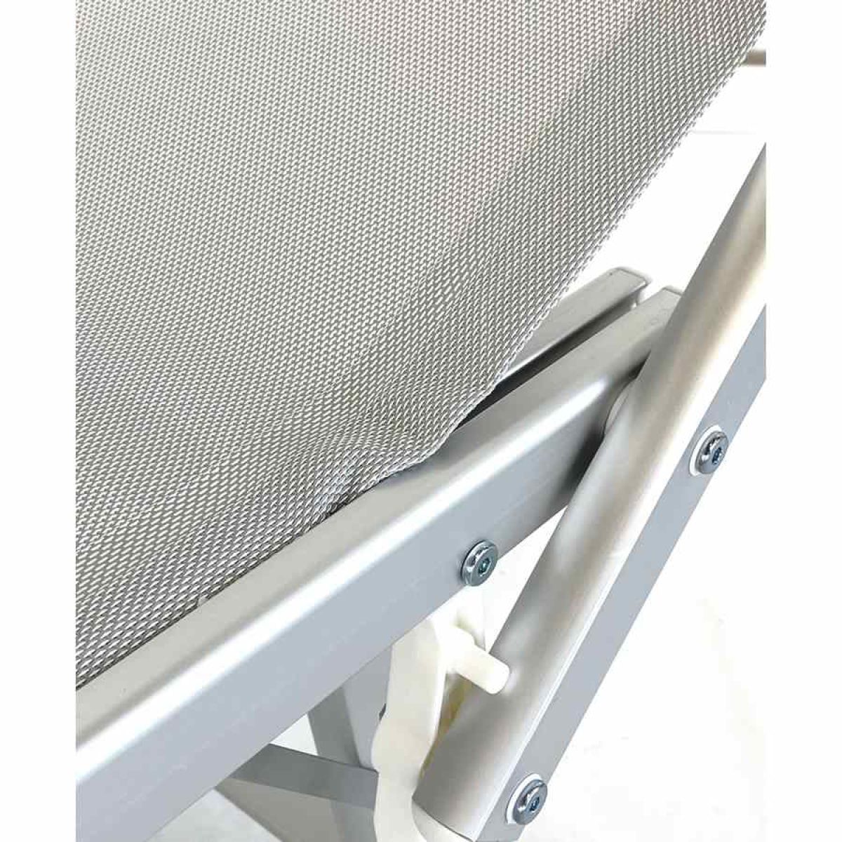 Lettino prendisole in alluminio e tela grigia Bagnino