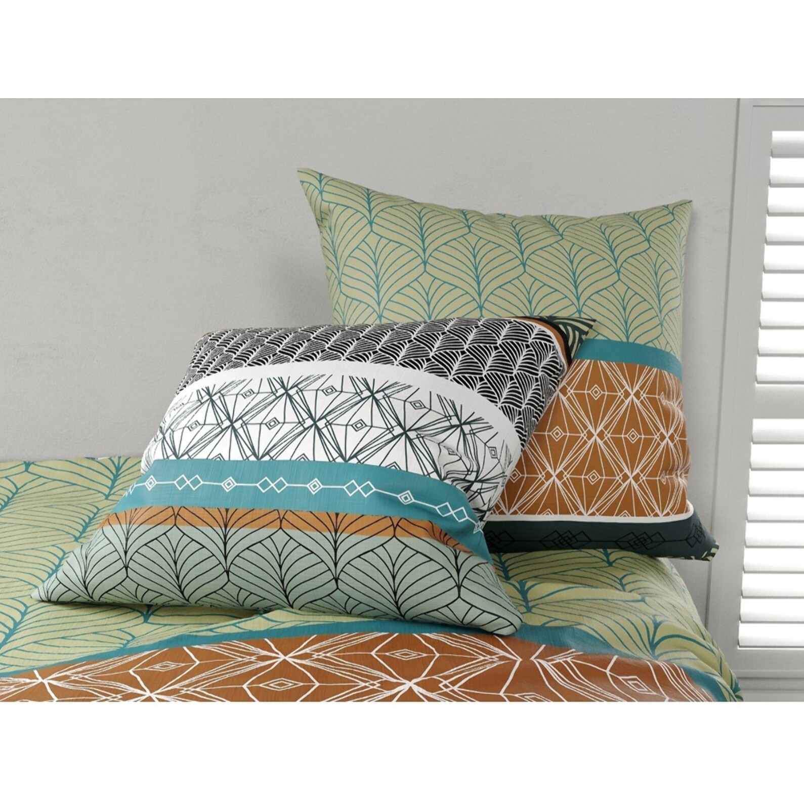 Parure Housse De Couette 3pcs 100% Coton 57fils -echo