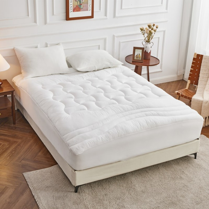 Surmatelas ConforProtect 2 en 1 | Alèse et protège-matelas intégrés | 7 cm de confort | Imperméable, moelleux, aéré, hypoallergénique