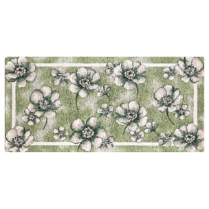 Tappeto Jacquard Ideale Cucina Ingresso Made In Italy Antiscivolo, Lavabile, Morbido Disegno Emily Verde By Suardi
