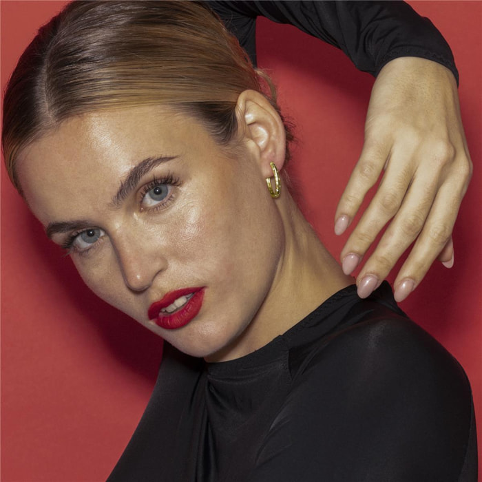 Pendientes con Circonita Brillante acabado oro 18k