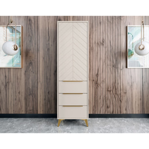 Boccioni - buffet haut - beige - 3 tiroirs et 1 porte - 54x180 cm - Beige