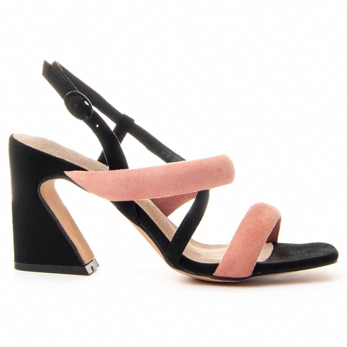 Sandalias De Tacón - Negro - Altura: 8 cm