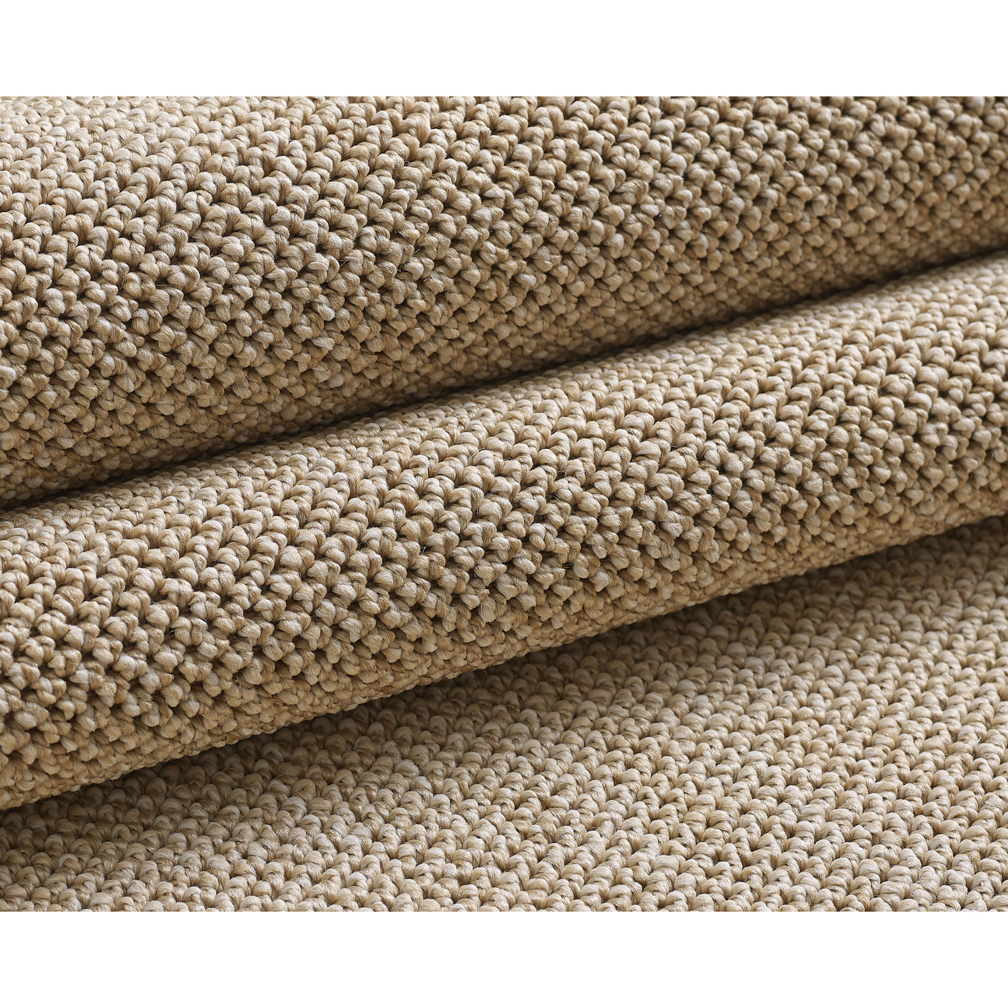 MORELIA - Tapis rond moderne aspect laine bouclée Beige