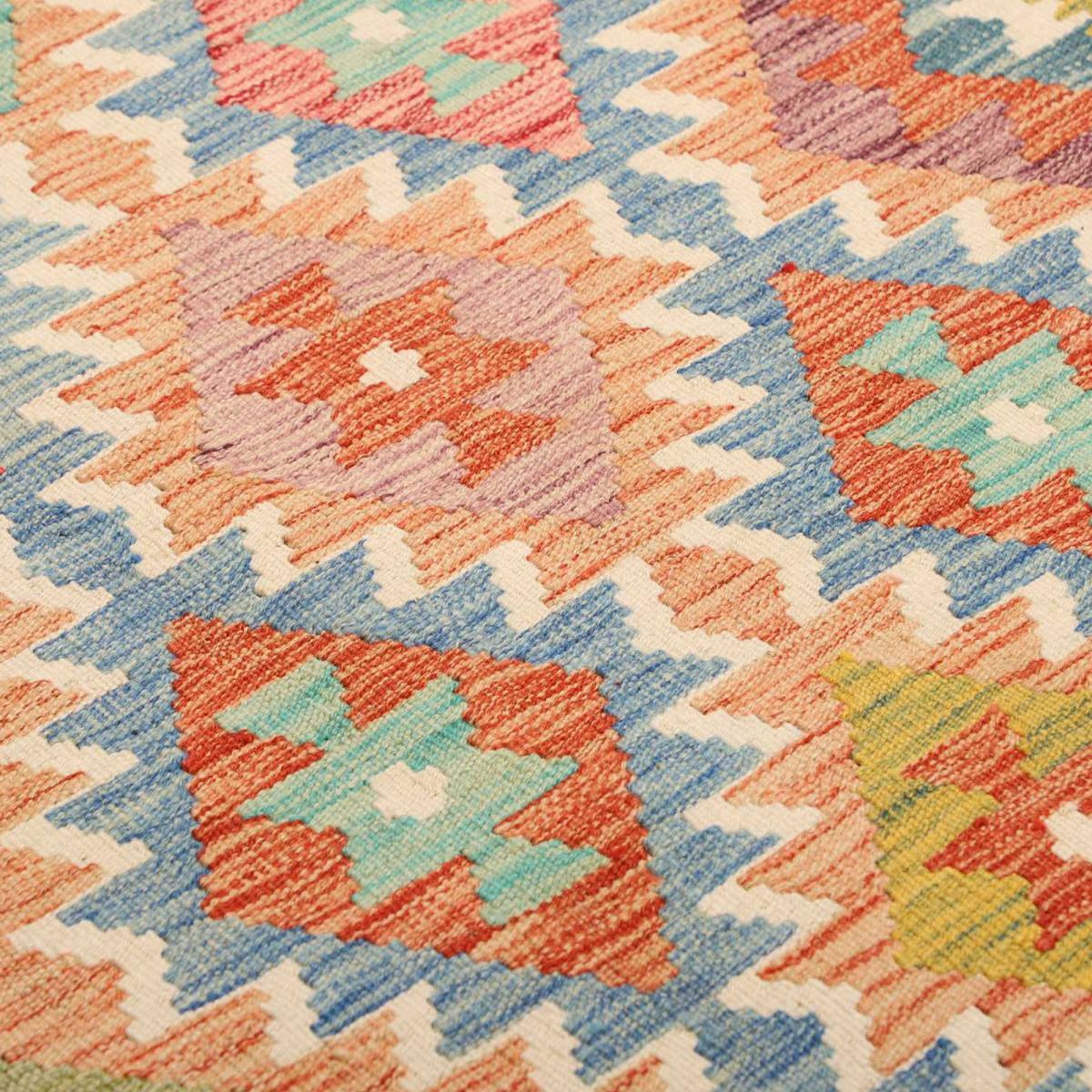 Tapis kilim, motif géométrique authentique, tissé plat, TABIL