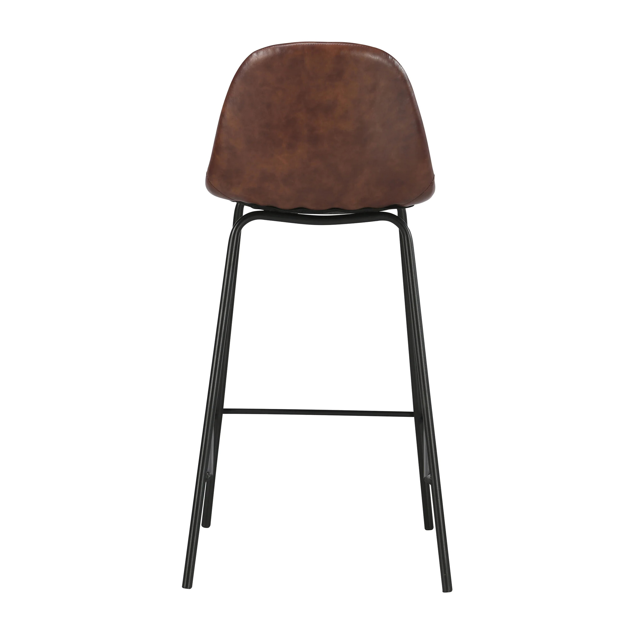 Lot de 2 chaises pour îlot central 65 cm en cuir synthétique marron - Henrik