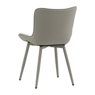 Set di 2 sedie KUDI CHIN in similpelle grigio e gambe in metallo grigio