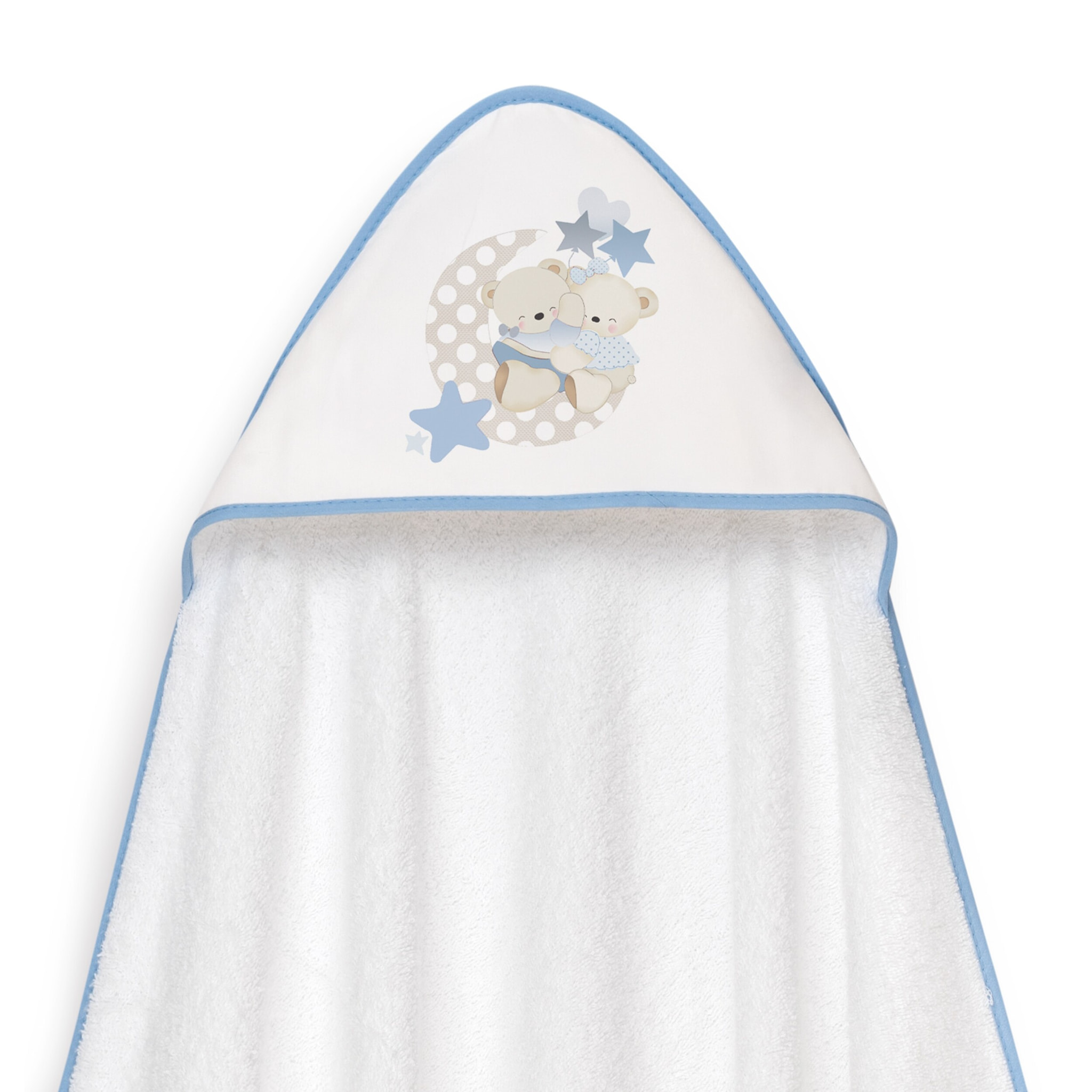 Capa Baño 1X1 Mod Lovely Bear+ Gorro Bco/Azul