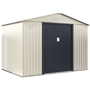 Abri de jardin métal "Nebraska" - 5,29 m2 (4,83 m2 au sol) - Beige