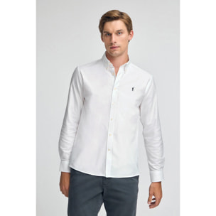 Camisa blanca de corte regular con logo Rigby Go